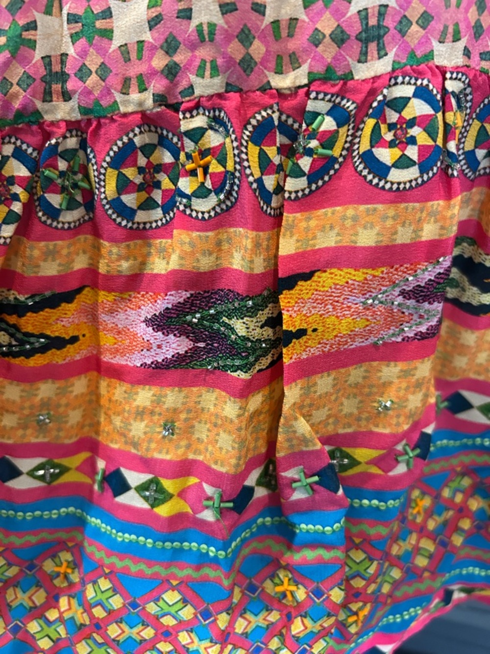 Colorful Geometric & Ikat Print dress - Picture 2 of 4
